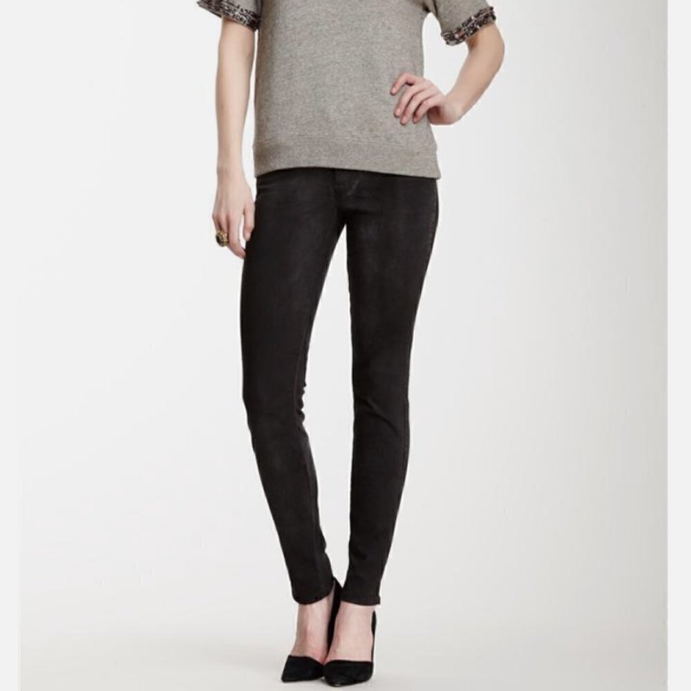 CJ Cookie Johnson Peace Black Mid Rise Skinny Jeans 26